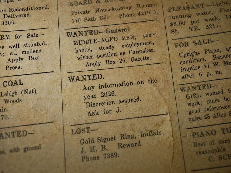 Newspaper classified, 1931